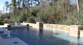 Geometric Pool, Spa Fountain, Bubblers, Sheer Descents, Wall