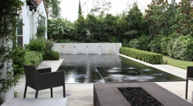 Geometric Pool, Water Features, Glass Tile