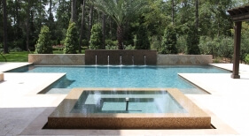 Geometric Pool, Water Features, Spa Fountain