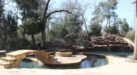 Lazy River, Fire Pit, Slilde, Waterfall, Bridge