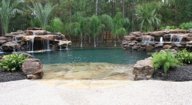 Natural Pool, Beach Entry, Rock Waterfall, Spa