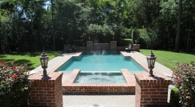 Pool, Spa Fountain, Brick