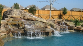 Swimming with Rock waterfall