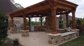 Outdoor Kitchen, Pergola, Fireplace