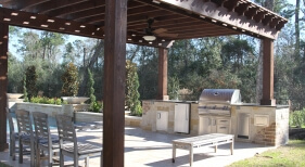 Outdoor Kitchen with Pergola