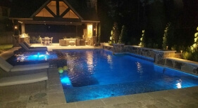 Swimming Pool with with Lights and Outdoor living